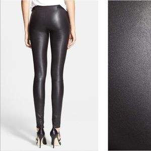 Alice Olivia Zip Front Leather Leggings 00